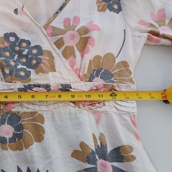 Boden 100% Linen Floral Print Sz 6R Midi Dress - Picture 8 of 11